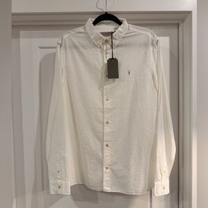 All Saints Men's White Button-Down Shirt - Size Large
